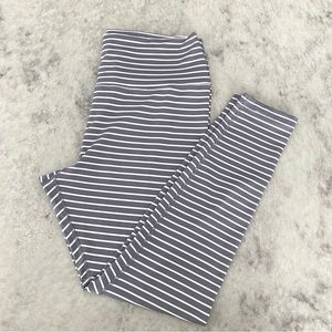 Striped High Waist Leggings - Size XL